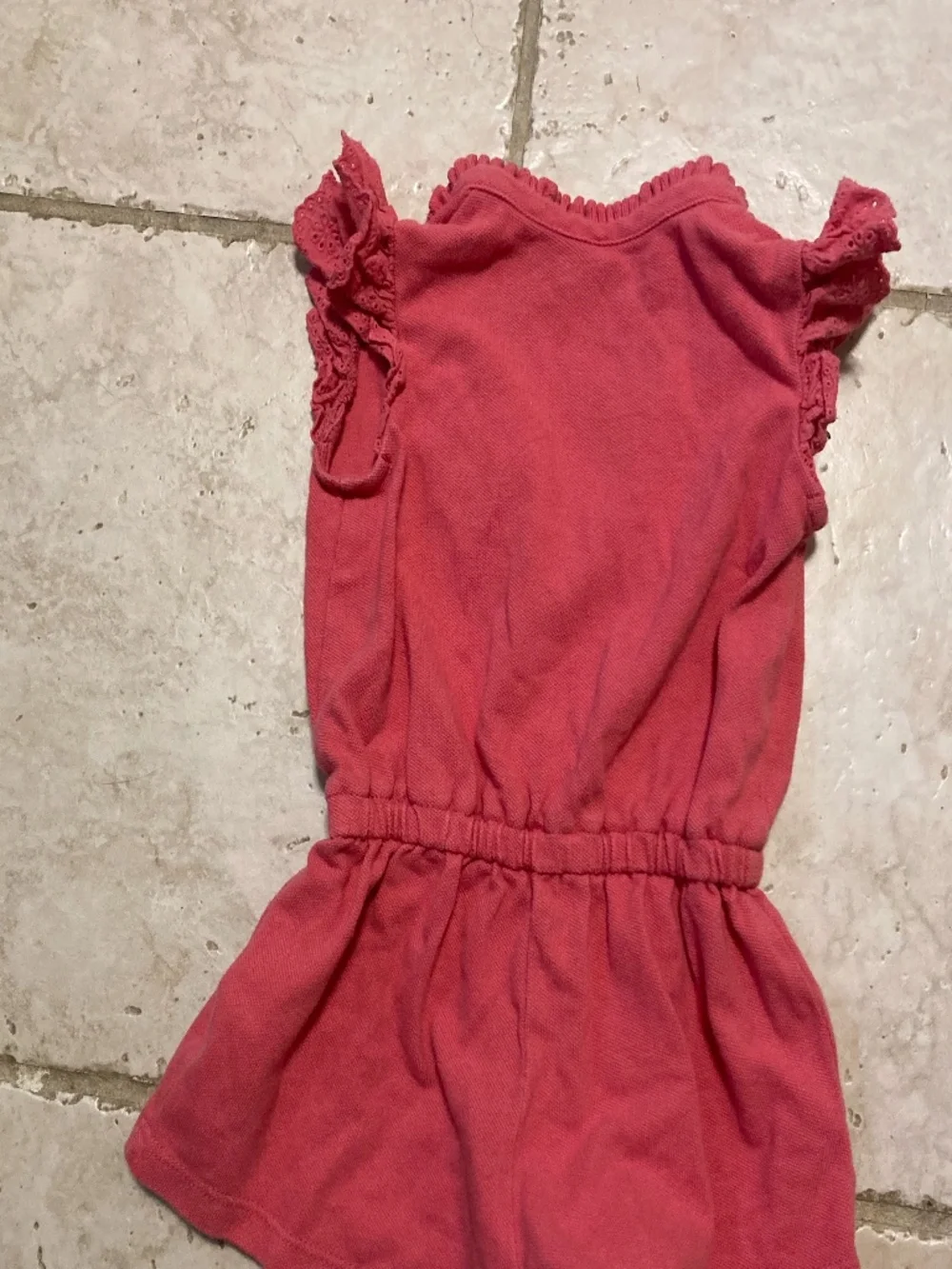 Ralph Lauren Girls Romper Eyelet Ruffle Sleeves & Snaps 100% cotton 12 mo 80 cm